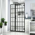 thumbnail image 4 of Shower Door 40" W x 72" H Pivot Frameless Shower Door with Pattern Glass, Open Entry Design in Matte Black, 4 of 4