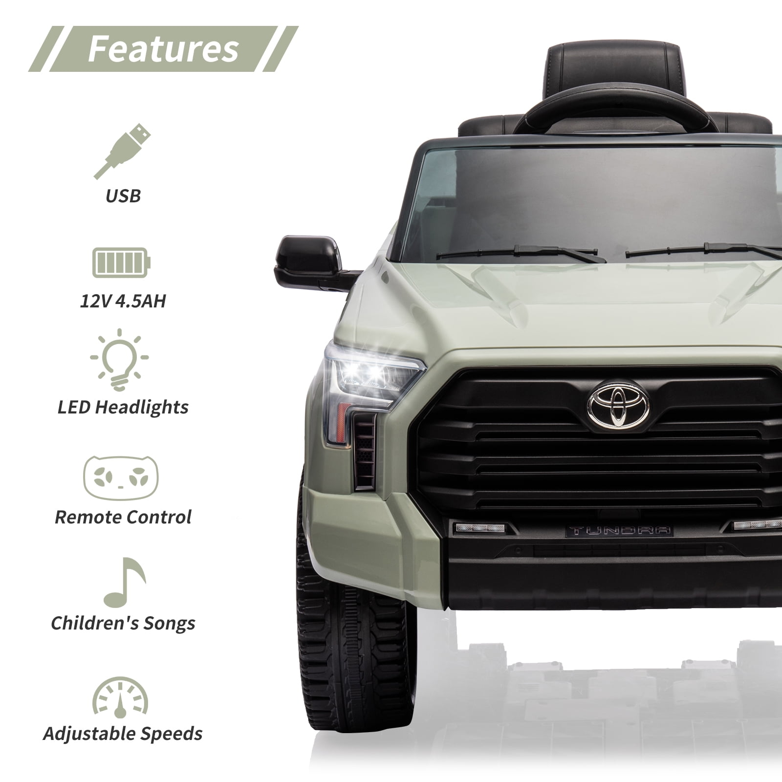 EastVita 12V Ride on Car [Toyota Licensed] Ride on Toys, Battery Powered Electric Car with Remote Control, MP3, LED Lights, Safety Belt etc. for Age 3+Boys Girls