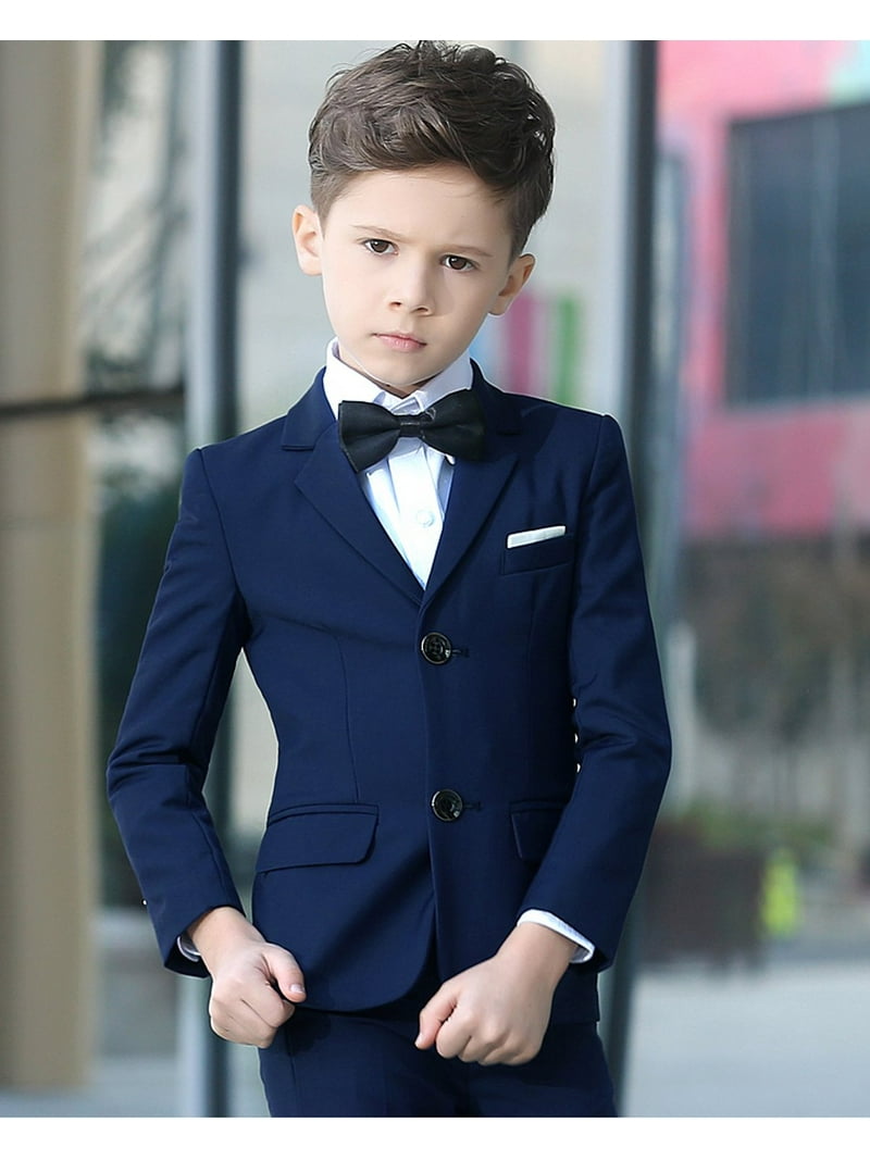 Wehilion Youth Boys Piece Slim Fit Navy Blue Suit Set, Kids