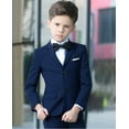 Wehilion Boys Suits 5 Piece Set Slim Fit Navy Blue Kids Wedding Outfit