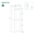 thumbnail image 6 of Hzuaneri Bathroom Storage Cabinet, 29.5" Tall Small Corner Freestanding Floor Cabinet with 2 Doors & Adjustable Shelf for Narrow Spaces, White, 6 of 7