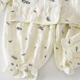 thumbnail image 5 of NOLDARES Baby Girl Clothes Toddler Fall Winter Outfit Ruffles Crewneck Pullover Sweatshirt + Joggers Pants Set 2Pcs(Beige,6-7 Y), 5 of 5