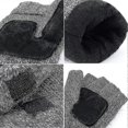 thumbnail image 4 of Winter Wool Blended Knit Fingerless Gloves Half Finger Mittens With Fleece Lining For Mens, 4 of 4