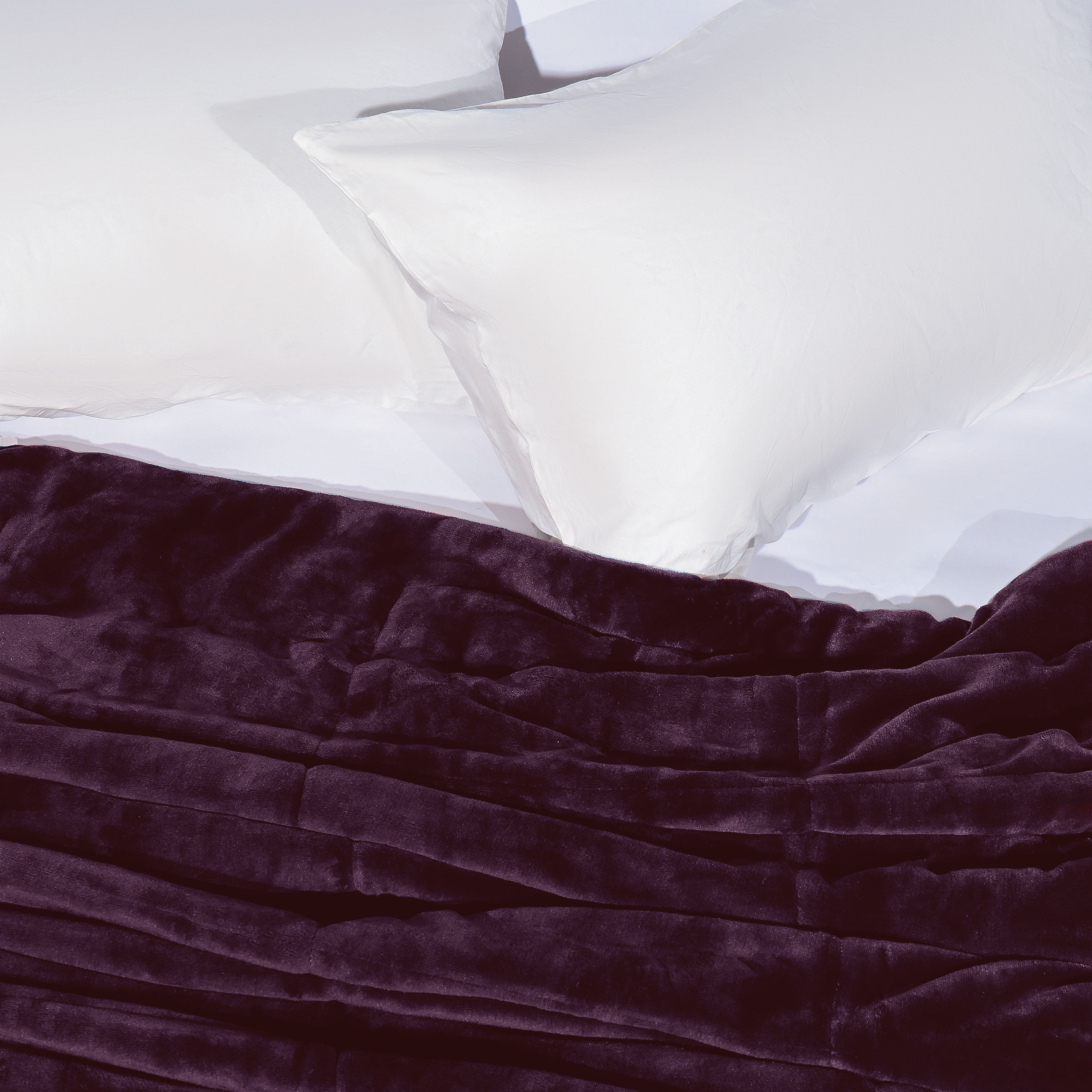 Vellux Plush Quilted Blanket, Queen, Purple