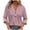 Pink, variant on Taqqpue Womens 3/4 Sleeve T Shirts Plus Size Casual V Neck Buttons Tops Fall Loose Fit Solid Color Blouse Tops