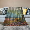 thumbnail image 2 of COMIO  Fantasy Soft Flannel Throw Blanket, Natural Beauty at Park in Spring Shadow Falling Leaves Flower Environment Paint, Cozy Plush for Indoor and Outdoor Use, Grey Brown, 2 of 6