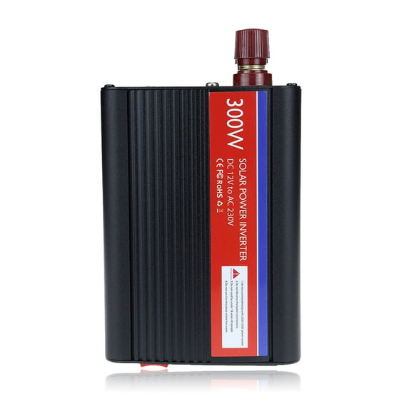 Maoww Automotive Converter Portable 300W Sine DC 12V to AC 230V Surcharge Protection Adaptateur Camping Voyage Onduleur de Secours Noir