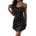 thumbnail image 7 of OVAFBAU Womens Nightgown Sleepshirt Pajama Dress Heart Print Spaghetti Strap Sleeveless Short Dress Loungewear Sleepwear, 7 of 7