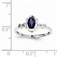 thumbnail image 2 of 925 Sterling Silver Rhodium-Plated Amethyst and Diamond Ring, 2 of 2