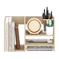 thumbnail image 4 of Furinno Hermite Desk Organizers, Office Organization with Accessories and Vertical File Holder, Desktop Book Shelf, for Office Supplies, Desk Accessories, for Study Room, Dorm, Natural Oak, 4 of 6