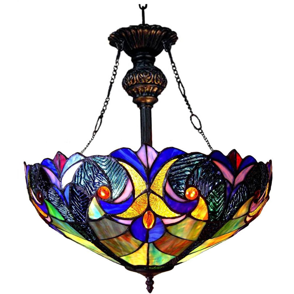 Chloe Lighting Liaison TiffanyStyle 2Light Victorian Inverted Ceiling