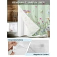 thumbnail image 3 of No Hook Cloth Fabric Shower Curtain with Snap in Liner, Flower Green Waterproof Shower Curtains Set with See Through Top Window, Blue Pink Daisy Wildflower Floral Botanical Bath Curtains 66"x72", 3 of 6
