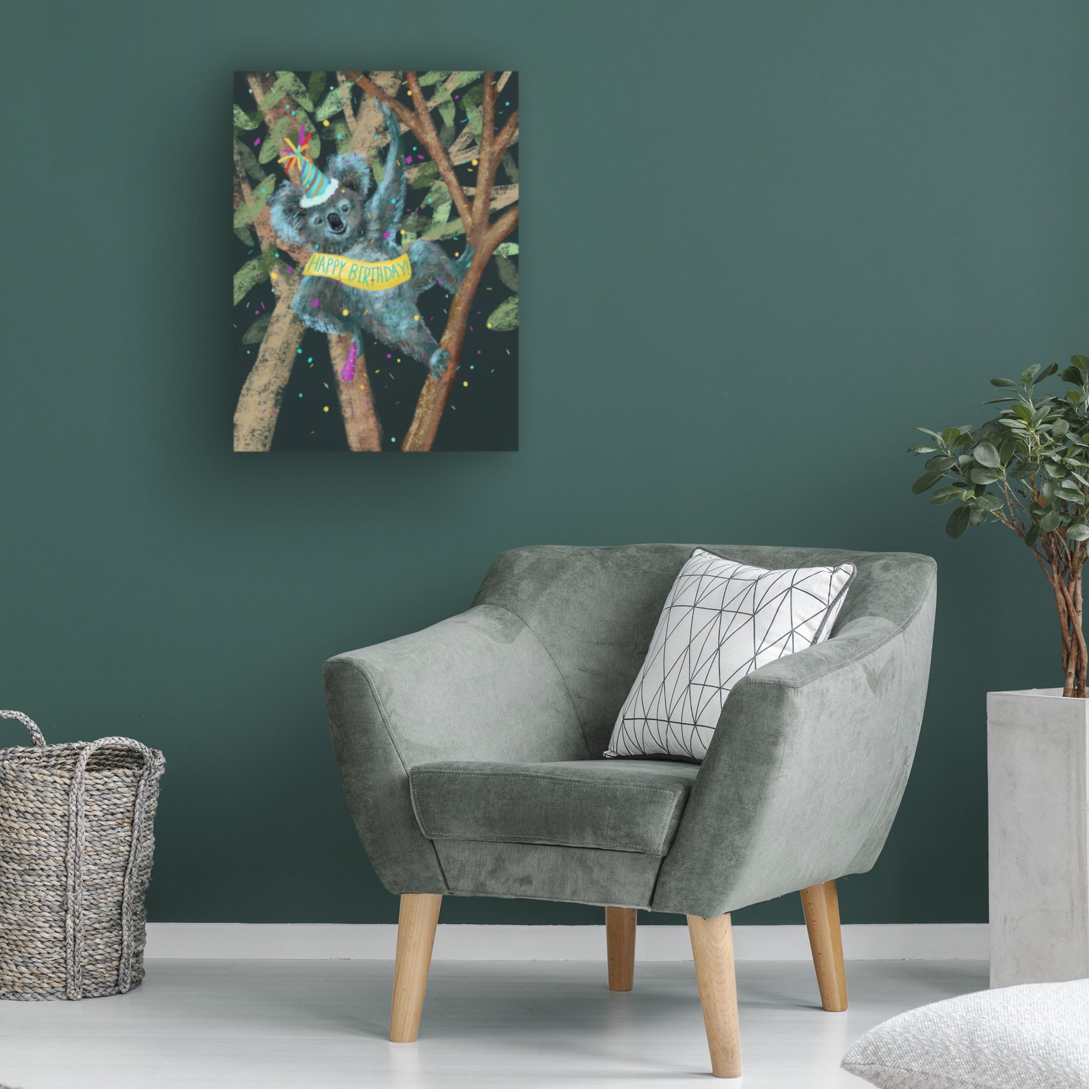 Canvas Wall Art - Christine Rotolo 'Koala Birthday' Wall Art for Living Room, Bedroom, or Office Décor by Trademark Fine Art - 18 x 24 Inches