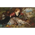 thumbnail image 2 of Ferdinand Keller 14x10 Gold Ornate Wood Frame and Double Matted Museum Art Print Titled - Diana Amongst the Spoils of the Hunt (1872), 2 of 4