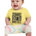 thumbnail image 1 of Straight Outta Mama's Belly T-Shirt Infant -Smartprints Designs,  6 Months, 1 of 4