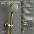 thumbnail image 2 of Boyel Living Shower System 9 in. Wall Mount Shower Heads with 5-Spray Patterns Handheld Shower 2.4 GPM Dual Pressure Balance Valve and Trim in Brushed Gold, 2 of 9