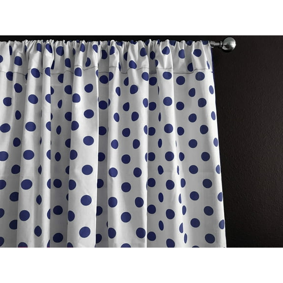 Cotton Curtain Polka Dots Print 58 Inch Wide / Navy on White