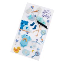 12 Pack: Baby Boy Stork Dimensional Stickers by Recollections