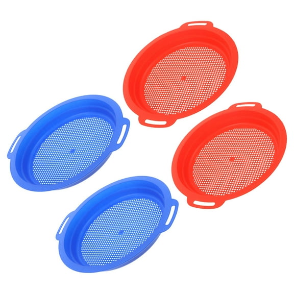 WRITWAA 4Pcs Portable Plastic Sand Sifters for Outdoor Sand Sieve and Rock Filtering with Unique Design