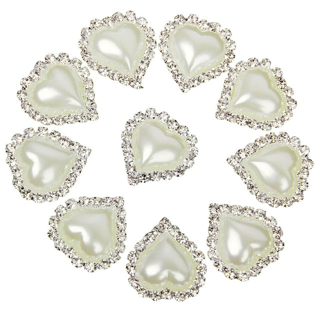 10 Piezas de Botones de de Imitación de Cristal Adornos de Espalda Plana Decoración de Vestidos Artesanías perfecl Botones de perlas de diamantes de imitación