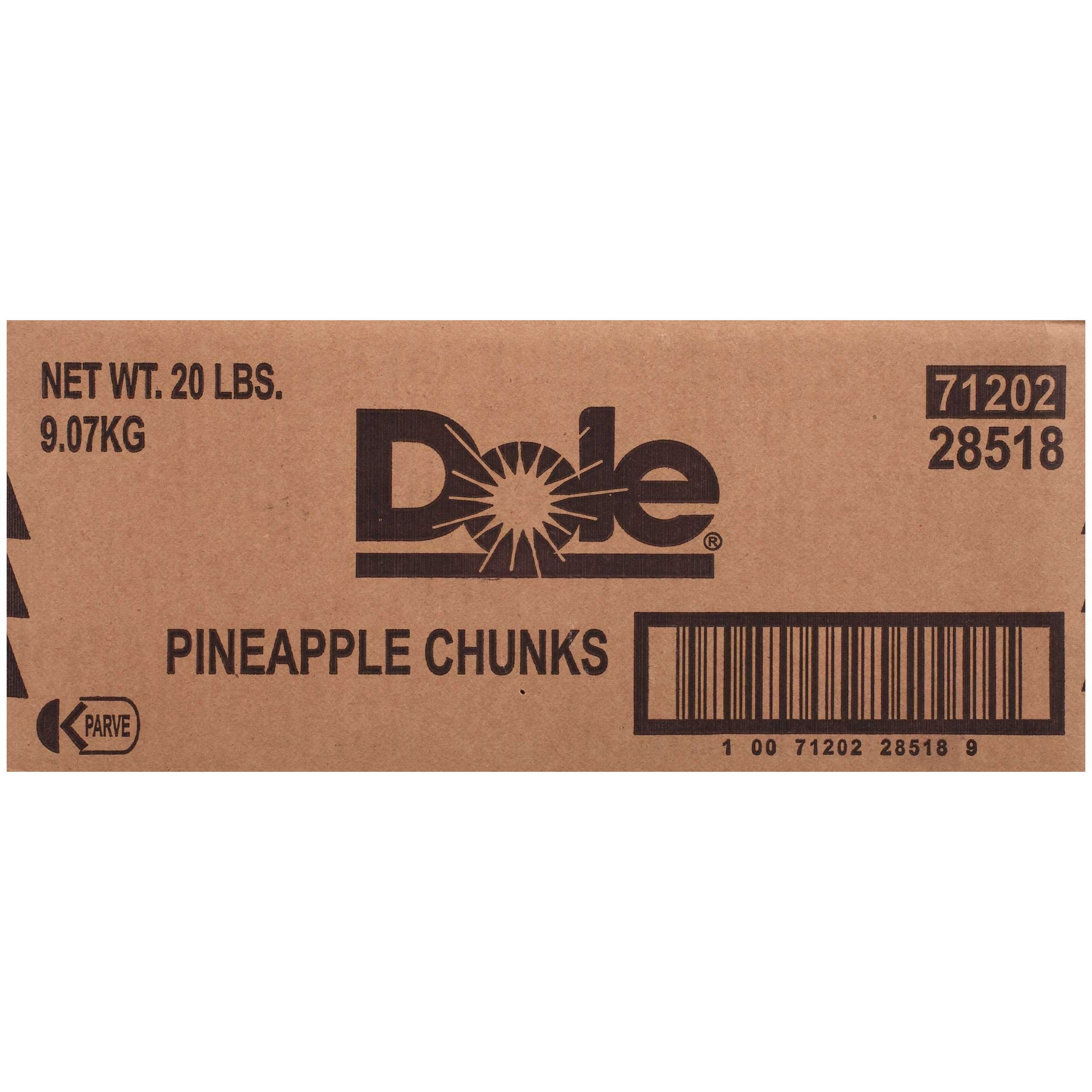 Dole Individual Quick Frozen Chunk Pineapple, 20 Pound - 1 each.
