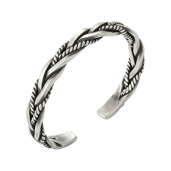 Wide Open Bracelet Handmade Twist Weave Bracelet For Men Vintage Open Bangle Copper Metal Open Bangle Twisted Bracelet Birthday Valentineâs Day Christmas Jewelry Gift