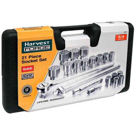 

Harvest Forge 86826 0.75 in. Drive SAE Socket Set with Molded Case - 21 Piece