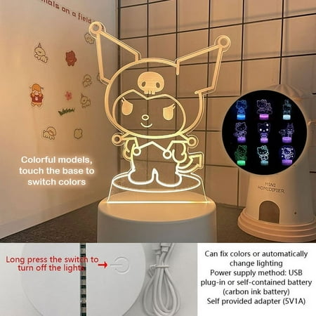 

Hello Kitty My melody Creative Cartoon Bedside Night Light Atmosphere Light Kawaii Girl Heart Birthday Gift WJ WJ