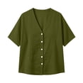 thumbnail image 4 of Xugsiok Womens Cardigan Sweaters Fashion Casual Solid Color V-Neck Button Down Short Sleeve Cover Up, 4 of 7