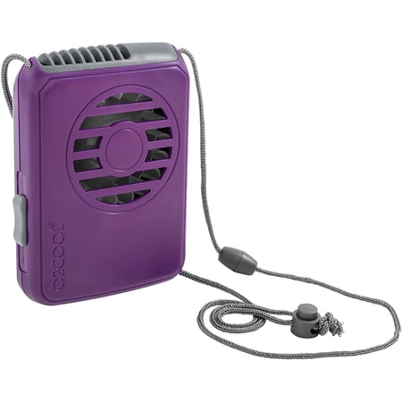 O2COOL 3.5 inch Deluxe Personal Battery Powered Necklace Fan for Cooling - Purple