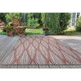 thumbnail image 2 of 8.5' x 13' Red and Ivory Le Pleine Rectangular Outdoor Area Throw Rug, 2 of 4