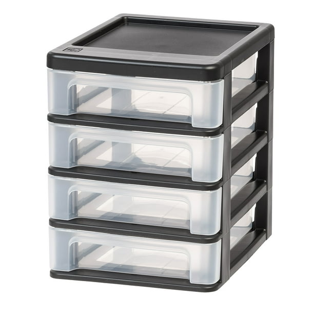 IRIS USA 4 Drawer Small Desktop Storage System, Black, 1 Pack Walmart