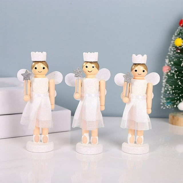 Juego de adornos de Cascanueces de madera cm, 3 uds., decoración temática de Navidad para Festival blanco CUTICAT cascanueces soldado