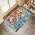 thumbnail image 4 of Retro Door Mat, 17 X 30 Inch Daisies and Vases Welcome Doormat Decorative Home Floor Mat, Non Slip Rubber Back and Strong Water Absorption for Outdoor Indoor Entrance Decor, 4 of 6