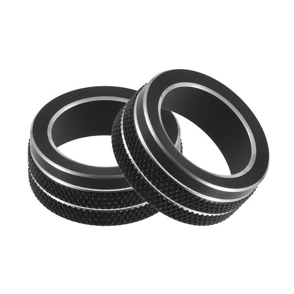 Unique Bargains Air Conditioning Climate Control Switch Knob Cover Ring Trim for Toyota Corolla Sedan Black (Set of 2)