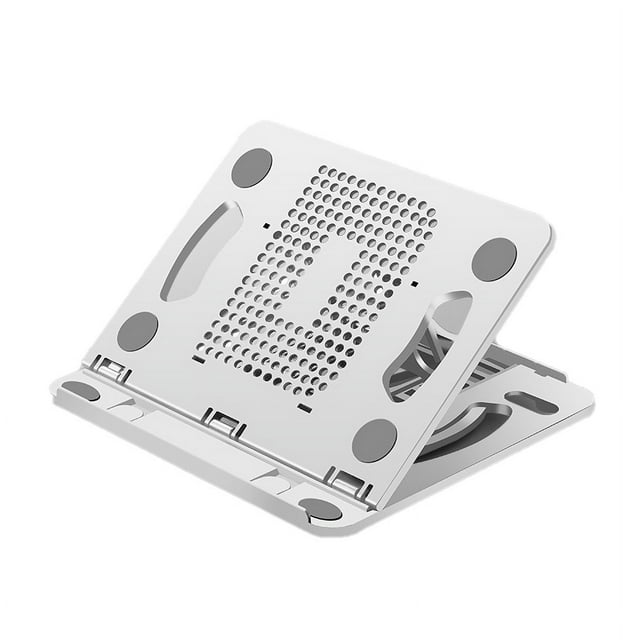 Soporte para computadora portátil Silicona PP y ABS Plegable 8 Engranajes Soporte de enfriamiento portátil Ajustable para Trabajo en casa Blanco