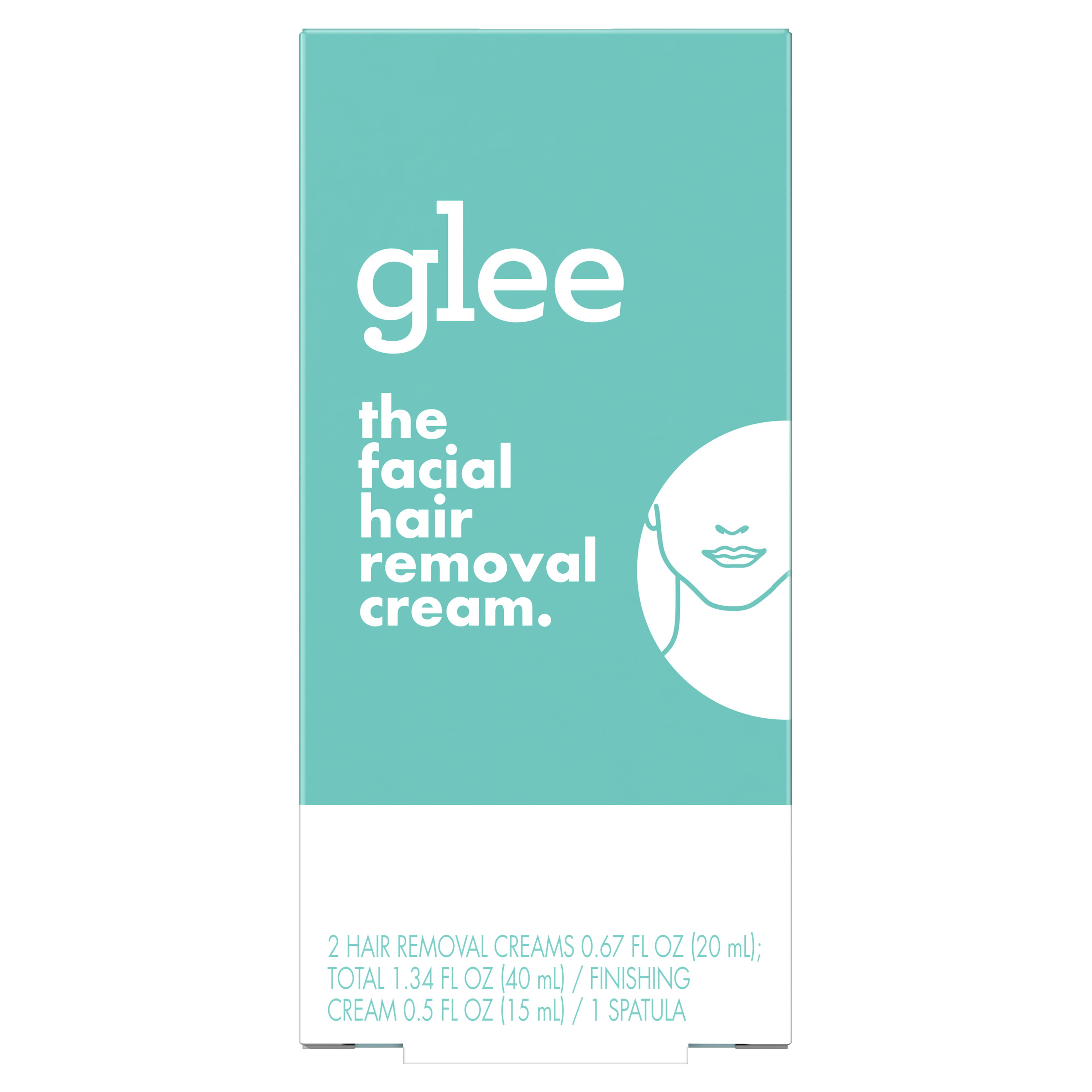 glee Womens Facial Hair Removal Cream Kit, Depilatory - Walmart.com