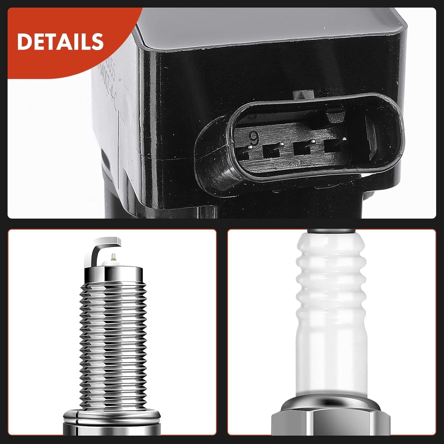 A-Premium Set of 4 Ignition Coil Pack and Iridium Spark Plugs Compatible with Hyundai Sonata 2015-2019, Santa Fe Sport 2016-2018, Tucson 2018-2020 & Kia Optima 2016-2020, Sorento, Sportage, Rondo