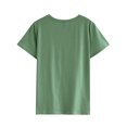 thumbnail image 4 of TWZH Women's I Think I'll Just Be Happy Today Letter T-Shirt Short Tee, 4 of 6
