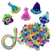 Trolls Necklace Activity Set Include 5 Charms Necklace and 150 Beads Kid Teens Jewelry Kit Fashionable Accessory