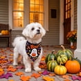 thumbnail image 5 of LACKUST Halloween Dog Bandana Tie On Adjustable Pet Scarf for Dogs Cats Black Ghost Pumpkin Candy Corn Print Holiday Bandana for Halloween Party Trick or Treat 1 Pack, 5 of 6