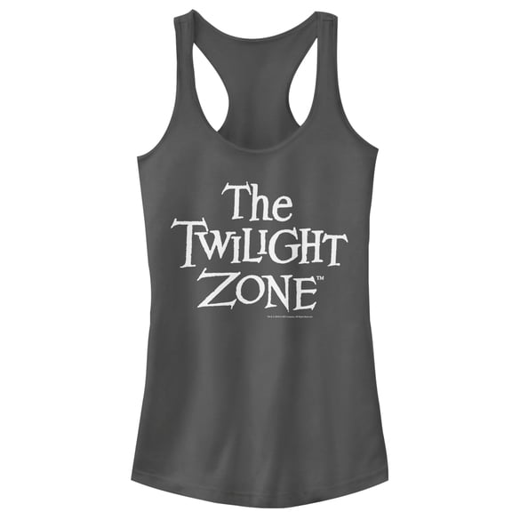 Junior's The Twilight Zone Classic Logo Racerback Tank Top Charcoal X Large
