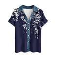 thumbnail image 5 of Ounisa Floral Printed Shirts for Women Casual Waffle Knit Short Sleeve Button Down Collared Tunic Tops Loose Fit Clothes, 5 of 5