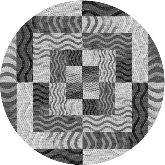 Ahgly Company Machine Washable Indoor Square Transitional Silver Gray Area Rugs, 3' Square