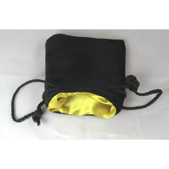Black Velvet with Gold Lining Small Dice Bag Koplow Games