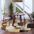 thumbnail image 4 of Abstract Color Block Round Area&nbsp;Rug 6ft Brown Beige Black Geometric Modern Art Non-Slip&nbsp;Washable Circle Rugs Soft Felt Indoor Floor Mat for Bedroom Kitchen Living Room Bathroom, 4 of 9