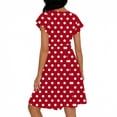 thumbnail image 5 of jtjvou Womens 2026 Summer Casual Swing Knee-Length Dress V-Neck Ruffle Sleeves Front Button Down with Side Pockets Red M, 5 of 6