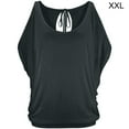 thumbnail image 2 of QualitChoice Cold Shoulder Tops O-Neck Short Sleeve Shirt Loose Summer Blouse Gray XXL, 2 of 6