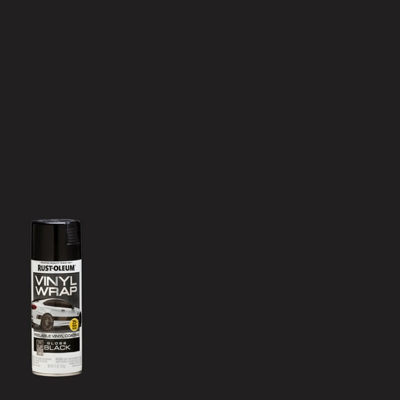 Black, Rust-Oleum Automotive Vinyl Wrap Peelable Coating Gloss Spray Paint-352724, 11 oz