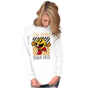 PACMAN Video Arcade Game Stay Hyped Long Sleeve TShirt Men Women Brisco Brands S